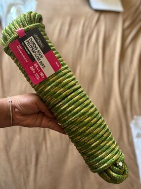 Green Diamond-Braid Polypropylene Rope - 3/8 in x 100 ft